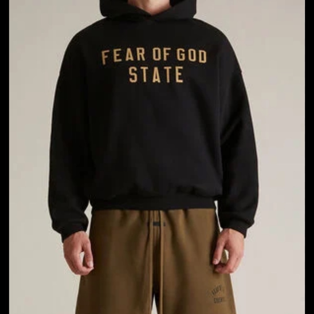 Fear of God Black and Gold Hoodie